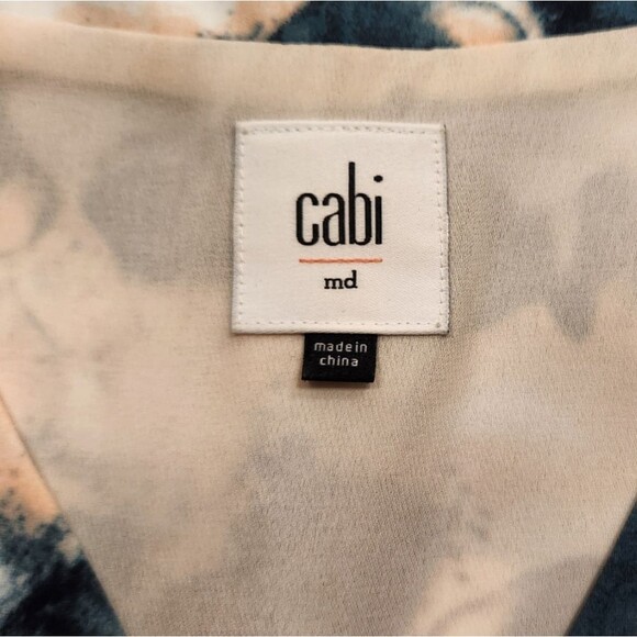 CAbi Gelato Top 5035 Blouse Sleeveless Chiffon Pastel Watercolor Flowy Pink M - Picture 13 of 15